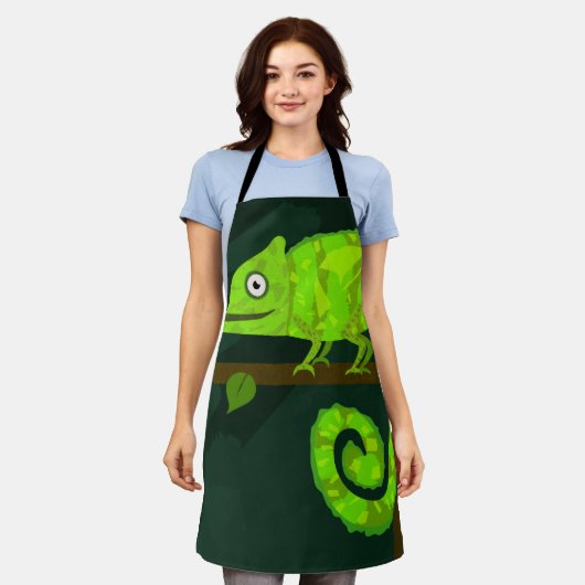 Tablier Caméléon vert mignon (Porté)
