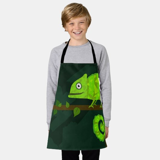 Tablier Caméléon vert mignon (Porté)