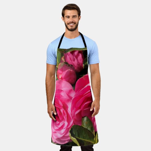 Tablier Camellia rose (Porté)