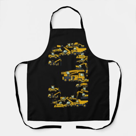 Tablier Camion de construction pour enfants 3e anniversair (Recto)