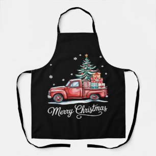 Tablier Camion de Noël joyeux drôle arbre essentiel