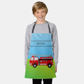Tablier Camion de pompiers mignon pour enfants (Porté)