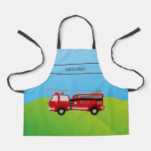 Tablier Camion de pompiers mignon pour enfants (Recto)