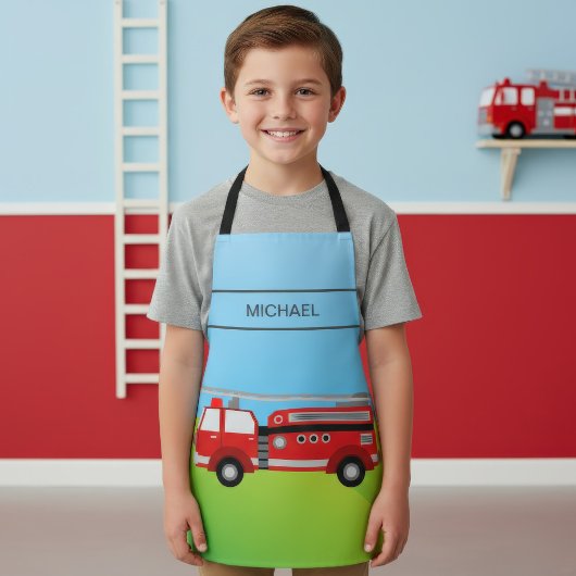 Tablier Camion de pompiers mignon pour enfants