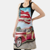 Tablier Camion de ramassage rouge : Drapeau américain Vint (Insitu)