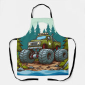 Tablier Camion Monster Vert dans la forêt (Recto)