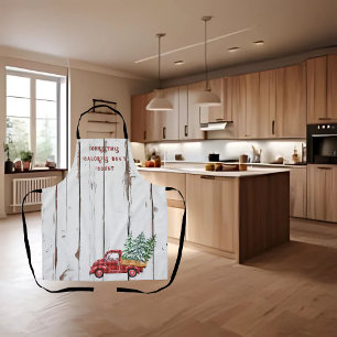 Tablier Camion Rouge en Bois Bruté de Ferme Rustique
