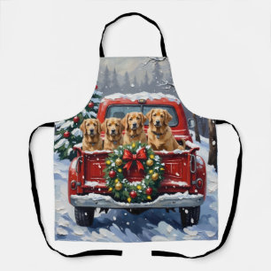 Tablier Camionnette Rouge de Noël au Lappish Finlandais po