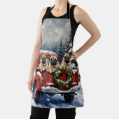 Tablier Camionnette Rouge de Noël Pug Fêtes (Insitu)