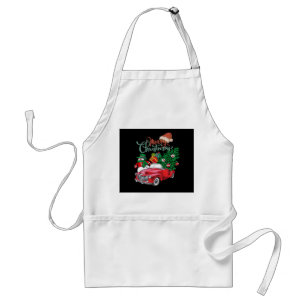 Tablier Camionnette Rouge Ramassage Arbre de Noël Joyeux N