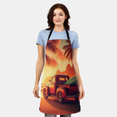 Tablier camionnette vintage tropical/Hawaii surf (Porté)