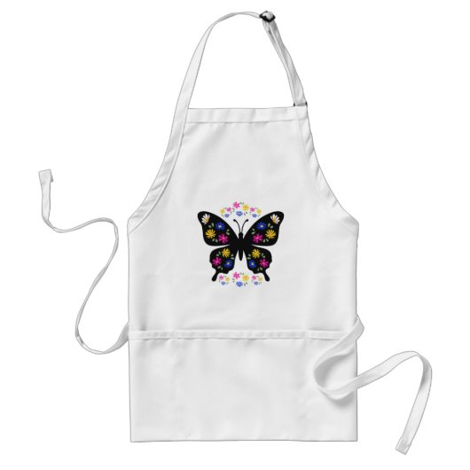 Tablier Camiseta mariposa con flores multicolor (Devant)