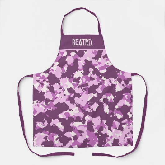 Tablier Camo rose rose personnalisé (Recto)