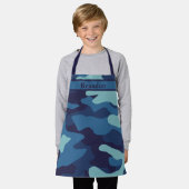 Tablier Camouflage bleu Cool Personnalisé Enfants (Porté)