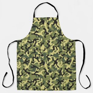 Tablier Camouflage en bois noir vert olive