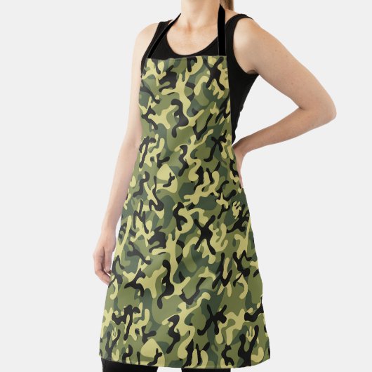 Tablier Camouflage en bois noir vert olive (Insitu)