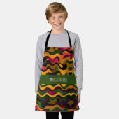 Tablier Camouflage Femme rose verte Motif arc-en-ciel (Porté)