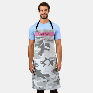 Tablier Camouflage gris neige d'hiver Votre nom Personnali