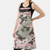 Tablier Camouflage rose et vert Votre nom Personnalisez (Insitu)