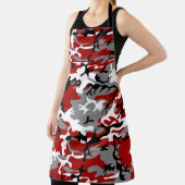 Tablier Camouflage rouge et gris, Militaire, Armée (Insitu)