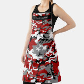 Tablier Camouflage rouge et gris Votre nom Personnaliser (Insitu)