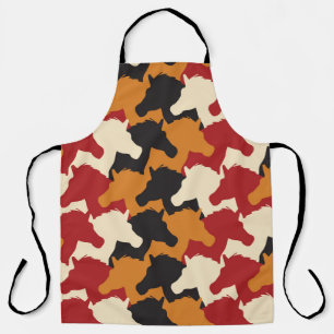 Tablier Camouflage tête de licorne, répétition motif.