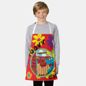 Tablier Camp Fleurs d'Apron Happy Bear partout sur l'impre (Porté)