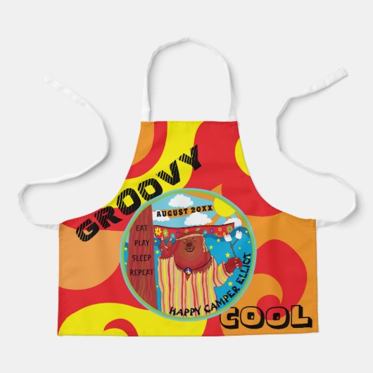 Tablier Camp Super Apron Happy Bear partout sur l'impressi (Recto)