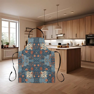 Tablier Campagne Bleu Rouille Fermette