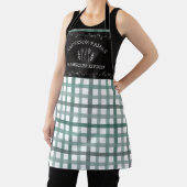 Tablier Campagne Rustique Sage Vert Gingham Tableau Noir (Insitu)