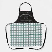 Tablier Campagne Rustique Sage Vert Gingham Tableau Noir (Recto)