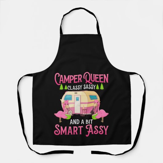 Tablier Camper Queen Classy Sassy Smart Drôle Femmes Fille (Recto)