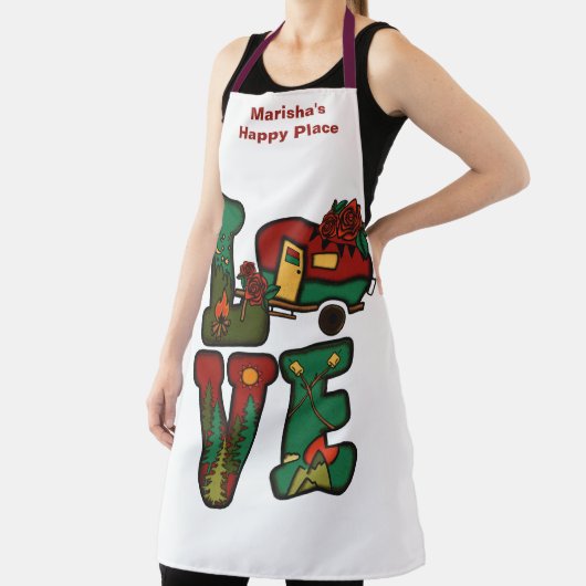 Tablier Camping Rétro Thème LOVE Camping (Insitu)