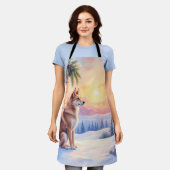 Tablier Canaan Dog Desert Stone Winter Christmas Art (Porté)