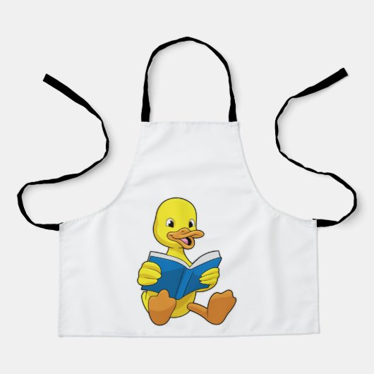Tablier Canard à la lecture avec livre (Recto)