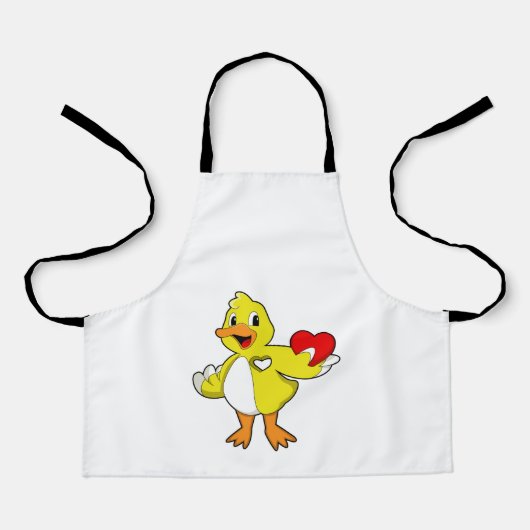 Tablier Canard avec coeur (Recto)