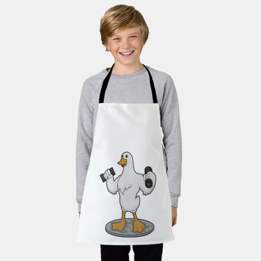 Tablier Canard comme Bodybuilder avec des cloches (Porté)