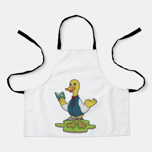 Tablier Canard comme enseignant avec livre (Recto)