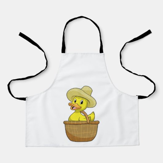 Tablier Canard comme fermier avec panier (Recto)