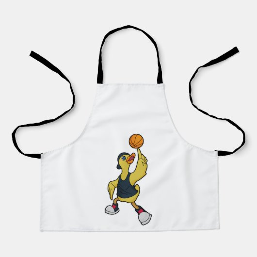 Tablier Canard comme joueur de basketball avec basket-ball (Recto)