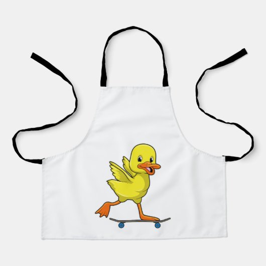 Tablier Canard comme patineur avec skateboard (Recto)