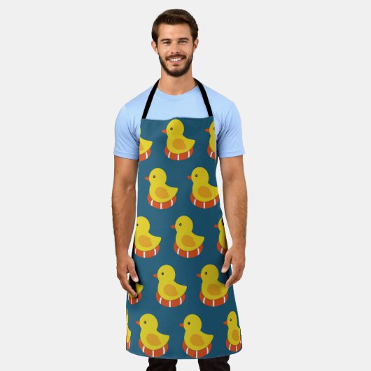 Tablier canard en caoutchouc jaune sans soudure motif. Vin (Porté)