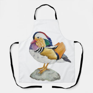 Tablier Canard mandarin à l'aquarelle