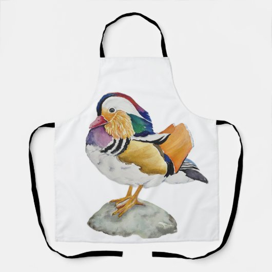 Tablier Canard mandarin à l'aquarelle (Recto)
