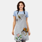 Tablier Canard Mandarin en scène de neige, Watanabe Seitei (Porté)