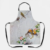 Tablier Canard Mandarin en scène de neige, Watanabe Seitei (Recto)