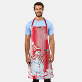 Tablier Candy Stripe Noël Vacances Cadeau personnalisé (Porté)