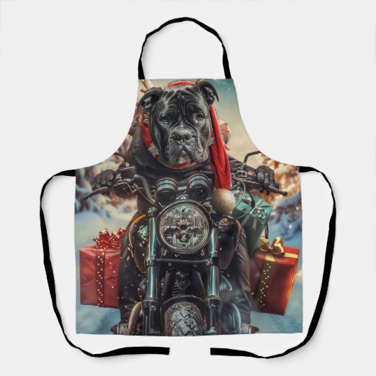 Tablier Cane Corso Chien équitation Moto Noël (Recto)