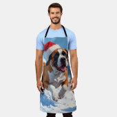 Tablier Cane Corso coule en neige avec Casquette de Noël (Porté)