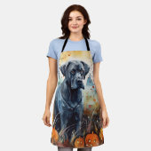 Tablier Cane Corso Halloween avec citrouilles effrayantes (Porté)